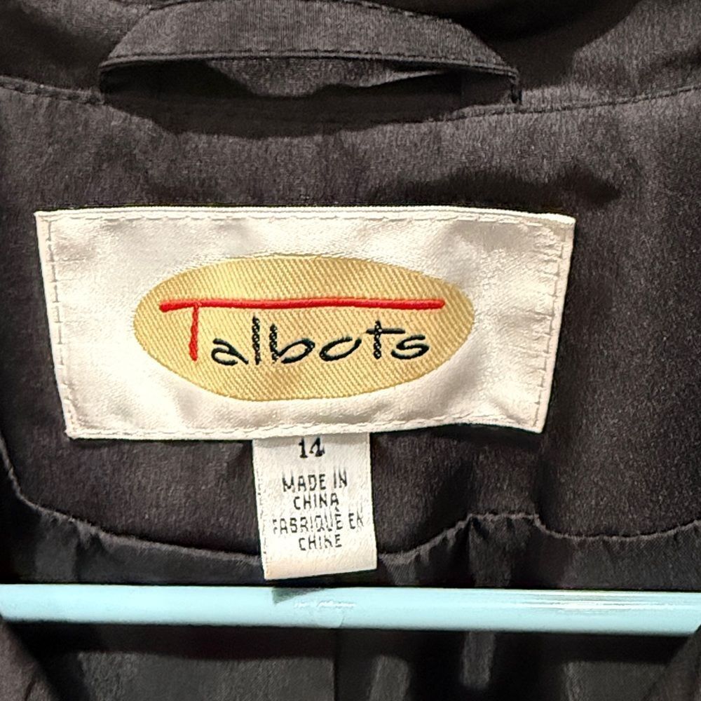 Talbots women’s Vintage Black Trench Coat - Picture 2 of 9